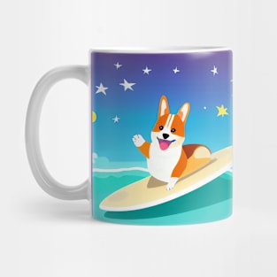 Surfing Corgi Dog Mug